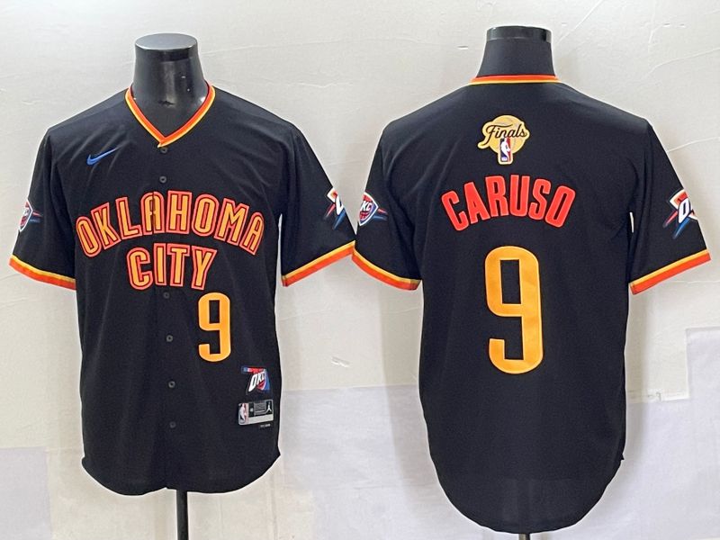 Men 2025 Oklahoma City Thunder #9 Caruso Black Nike Joint Name NBA Jersey style 26->->NBA Jersey